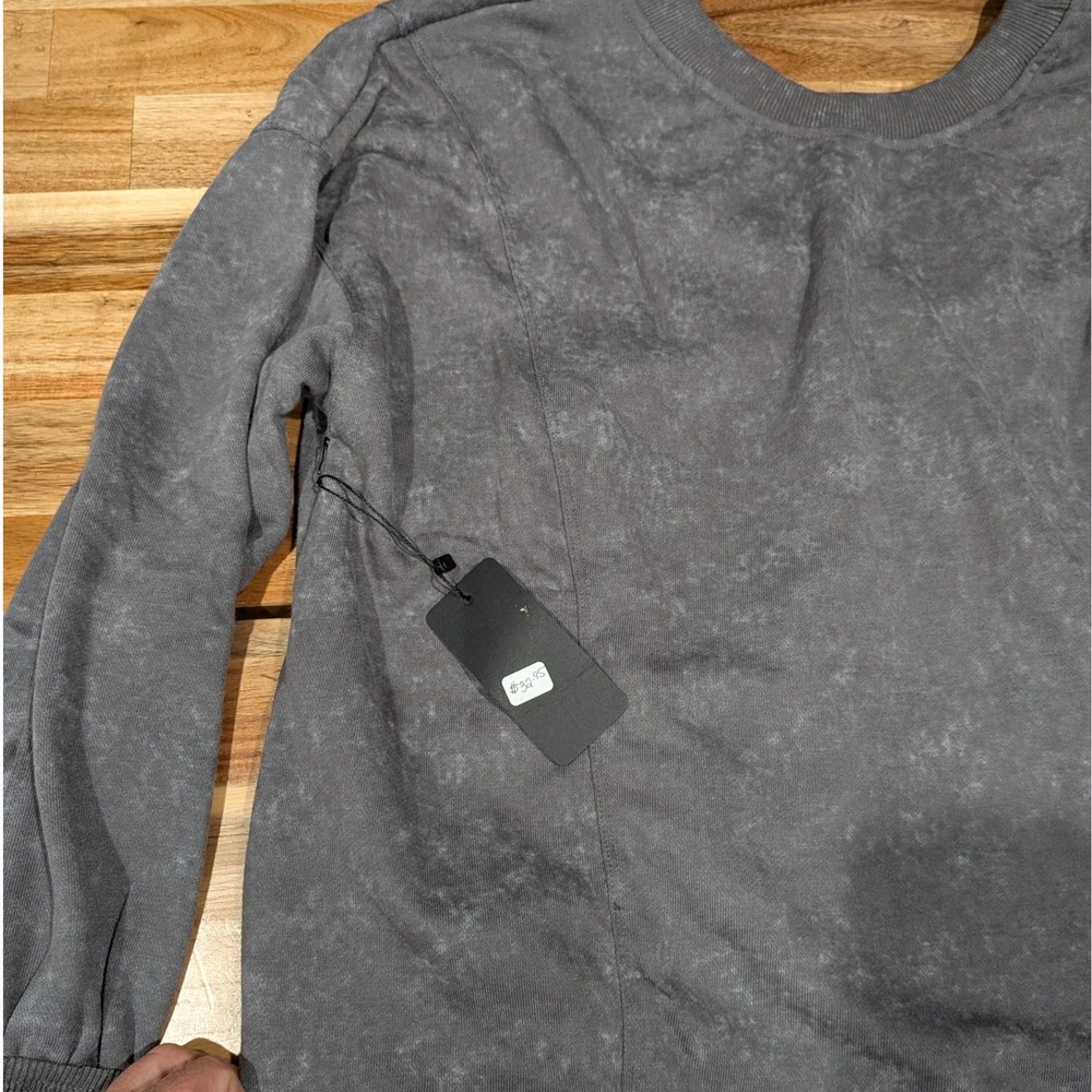 NWT Womens Gray Mineral Wash Open Back Sweatshirt M Twist Back Athleisure Boho‎ - Picture 3 of 9
